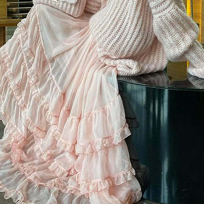Coquette Aesthetic Stand-Up Collar Sweater Dress - Y2K Fashion, Grunge Style, Cute Tops, Pastel Goth