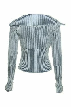 Coquette Aesthetic Stripe Zipper Cardigan: Y2K Fashion - Grunge Style, Cute Tops, Pastel Goth