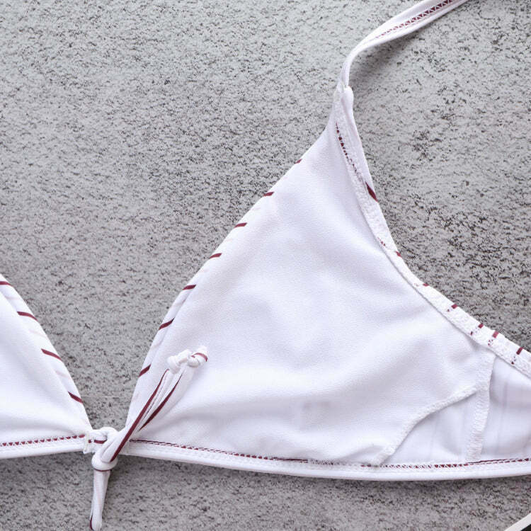 Coquette Aesthetic Striped Bikini Set - Y2K Fashion Swimwear for Women