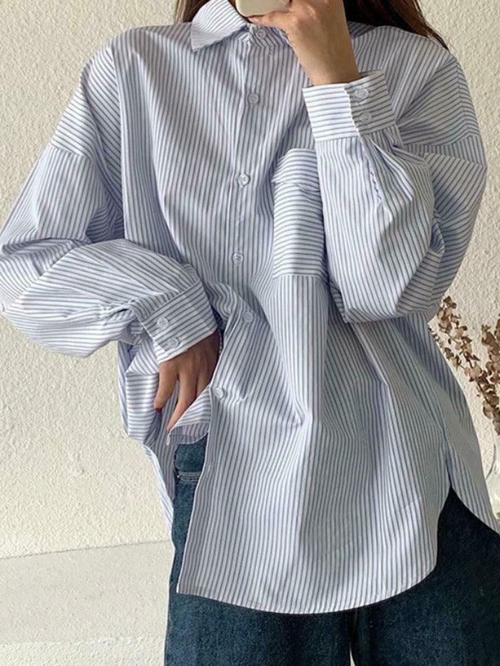Coquette Aesthetic Striped Long Sleeve Blouse - Y2K Fashion Women's Top