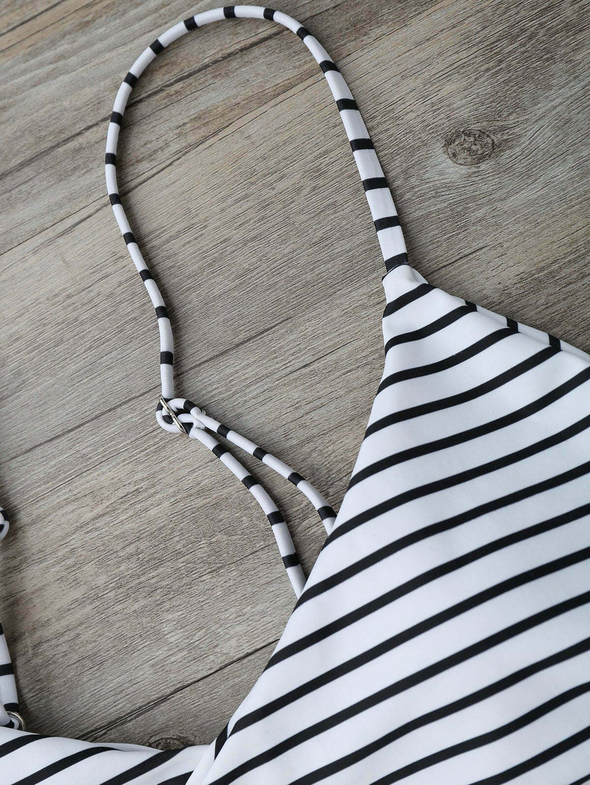 Coquette Aesthetic Striped Padded Wrap Bikini Set - Y2K Fashion Swimwear