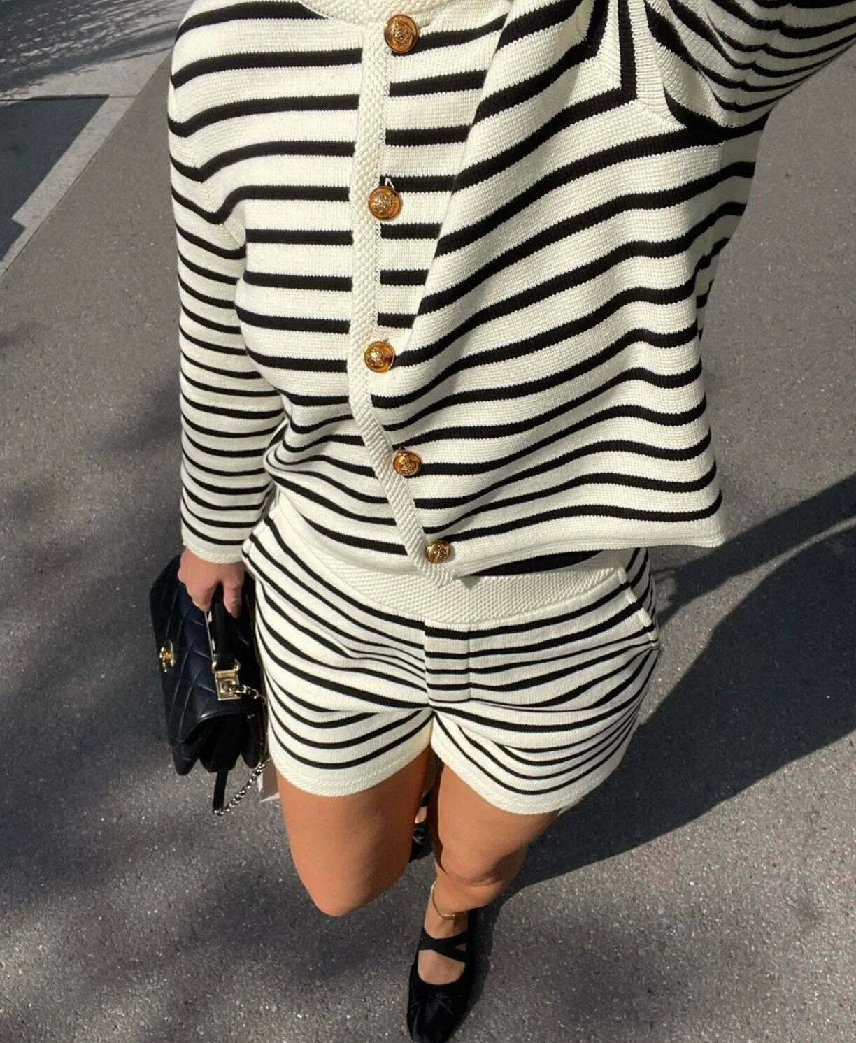 Coquette Aesthetic Striped Shorts Set - Y2K Fashion Outfit