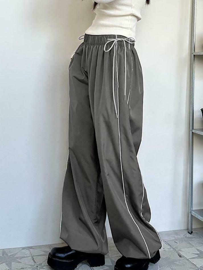 Coquette Aesthetic Striped Wide-Leg Sweatpants - Y2K Fashion Women's Lounge Bottoms