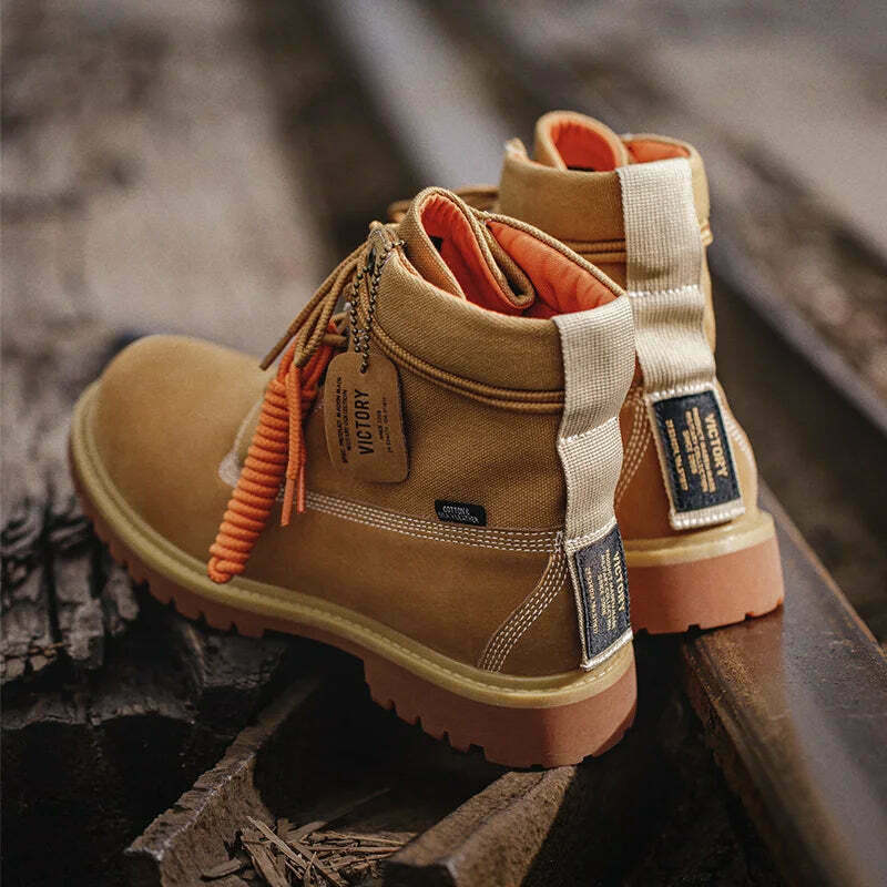 Coquette Aesthetic Tan Worker Boots - Y2K Fashion Statement for Women