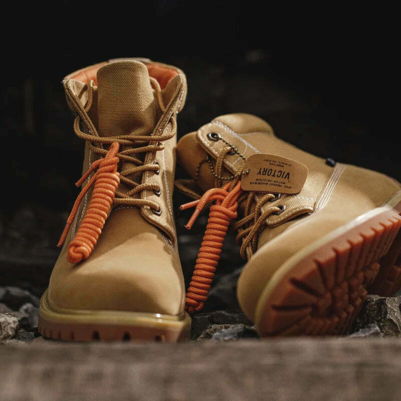 Coquette Aesthetic Tan Worker Boots - Y2K Fashion Statement for Women