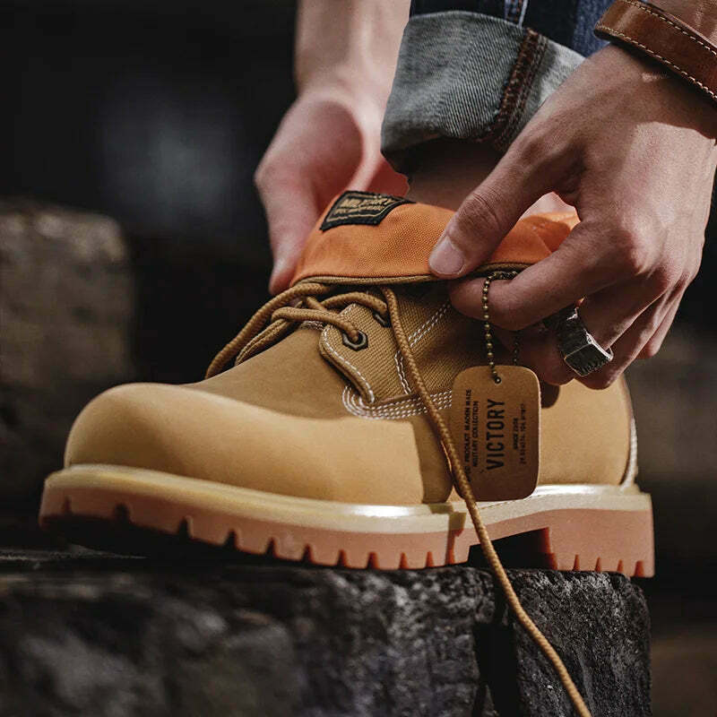 Coquette Aesthetic Tan Worker Boots - Y2K Fashion Statement for Women