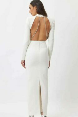 Coquette Aesthetic Temptation Twirl Chain-Split Dress - Y2K Fashion Statement for Women