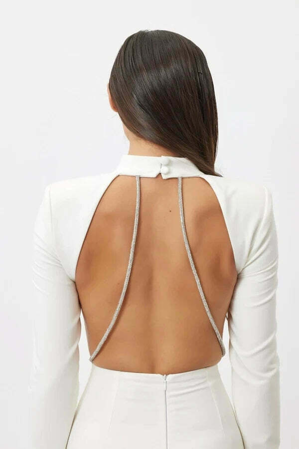 Coquette Aesthetic Temptation Twirl Chain-Split Dress - Y2K Fashion Statement for Women