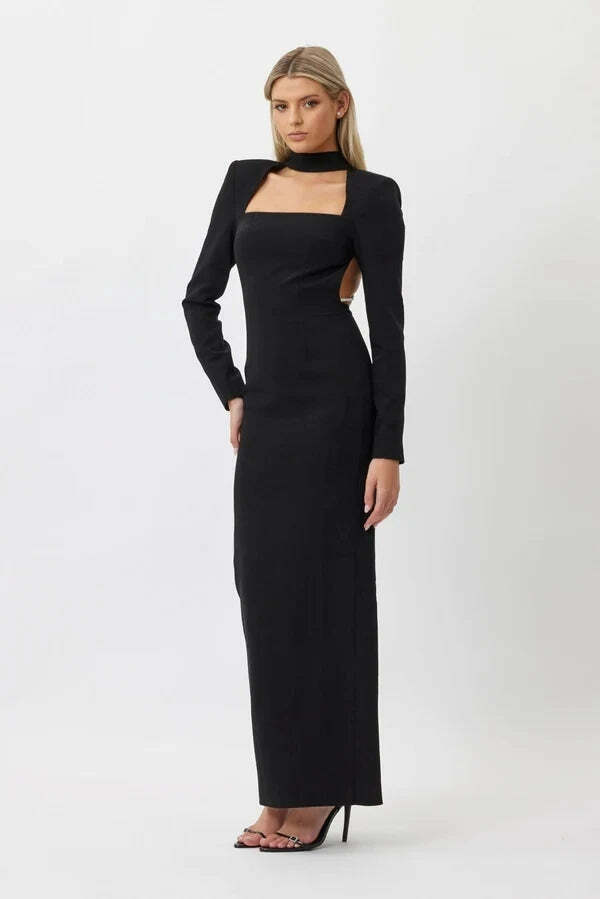 Coquette Aesthetic Temptation Twirl Chain-Split Dress - Y2K Fashion Statement for Women