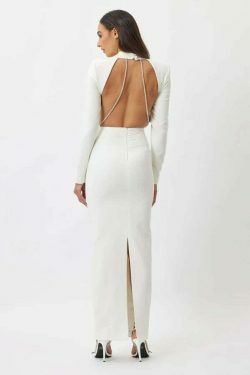Coquette Aesthetic Temptation Twirl Chain-Split Dress - Y2K Fashion Statement for Women