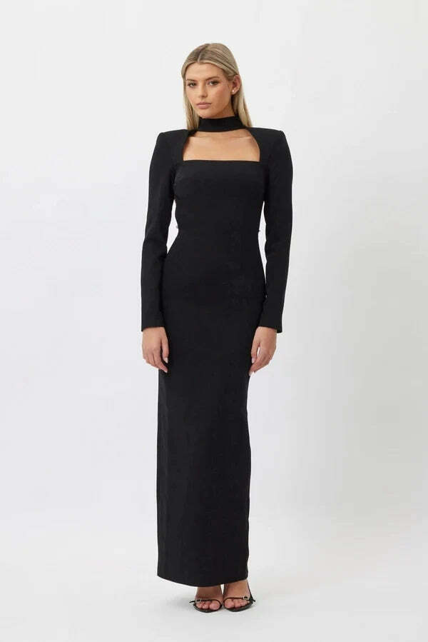 Coquette Aesthetic Temptation Twirl Chain-Split Dress - Y2K Fashion Statement for Women