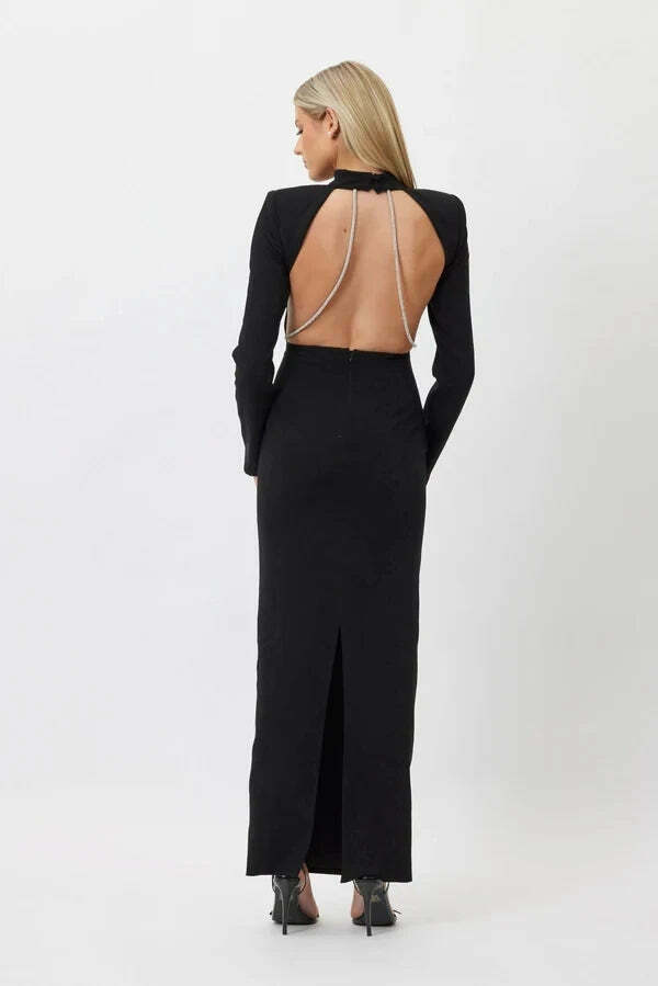 Coquette Aesthetic Temptation Twirl Chain-Split Dress - Y2K Fashion Statement for Women