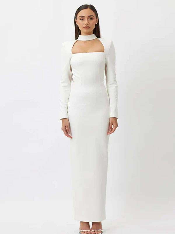 Coquette Aesthetic Temptation Twirl Chain-Split Dress - Y2K Fashion Statement for Women