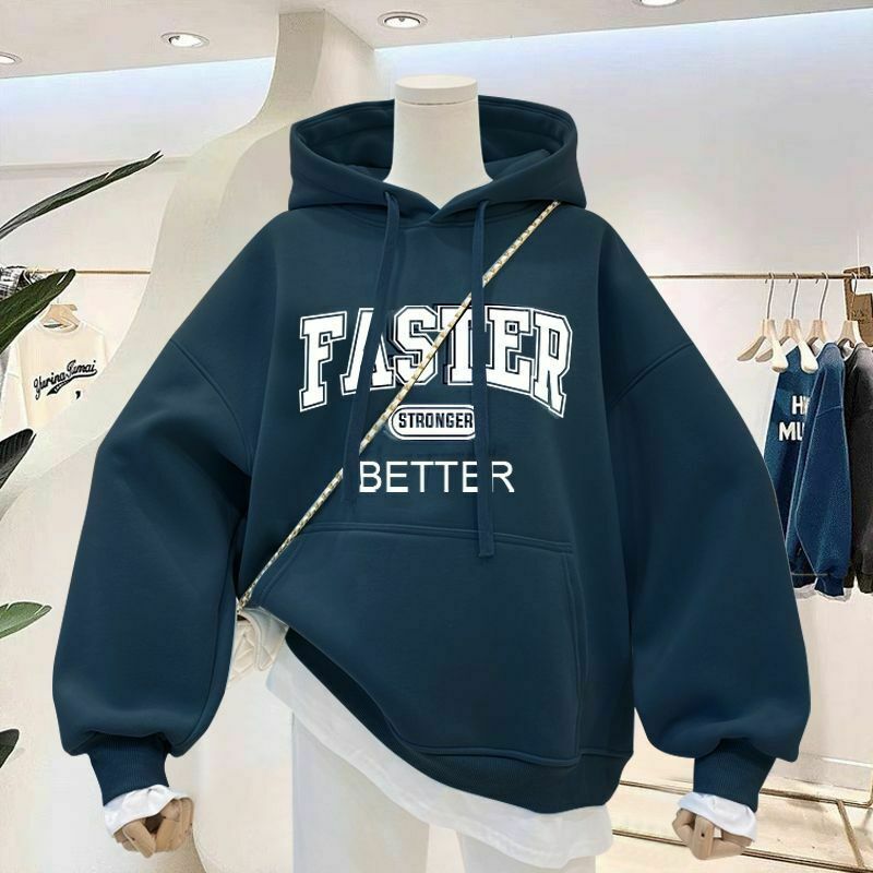 Coquette Aesthetic Thickened Letter Hoodie - Y2K Fashion Women's Clothing