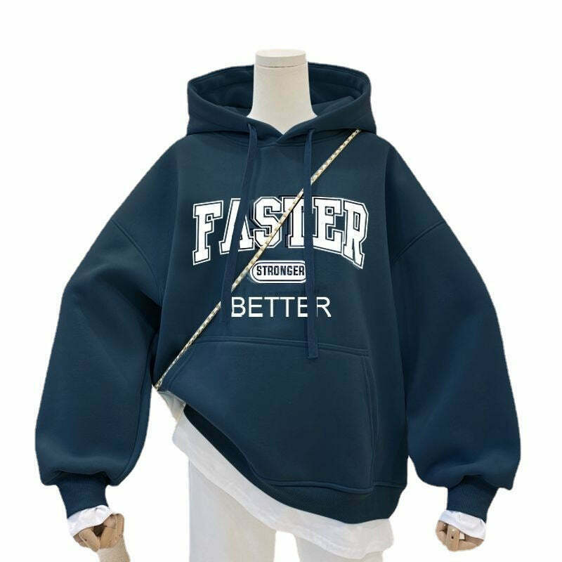 Coquette Aesthetic Thickened Letter Hoodie - Y2K Fashion Women's Clothing