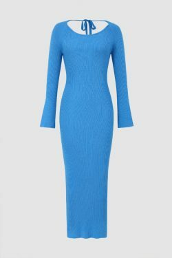 Coquette Aesthetic Tie Back Maxi Dress: Y2K Fashion with Grunge Style, Pastel Goth Vibes