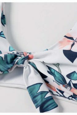 Coquette Aesthetic Tied Floral High Rise Bikini Set - Y2K Fashion Swimwear