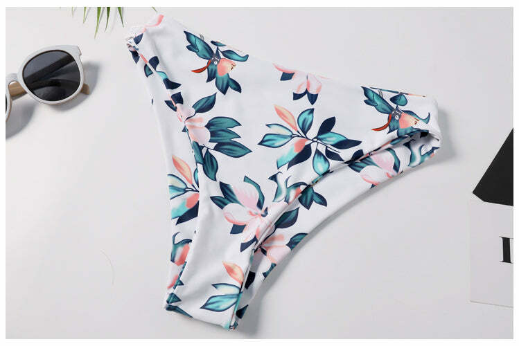 Coquette Aesthetic Tied Floral High Rise Bikini Set - Y2K Fashion Swimwear