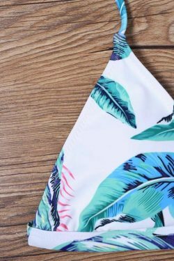 Coquette Aesthetic Tropical Print Padded Bikini for Women - Y2K Fashion Swimwear