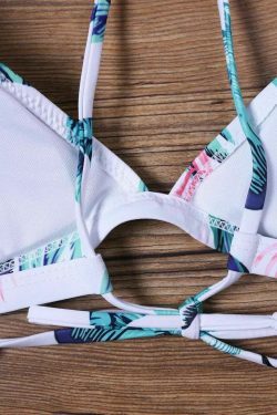 Coquette Aesthetic Tropical Print Padded Bikini for Women - Y2K Fashion Swimwear