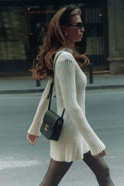 Coquette Aesthetic Turtleneck Sweater Dress - Y2K Fashion - Grunge Style -