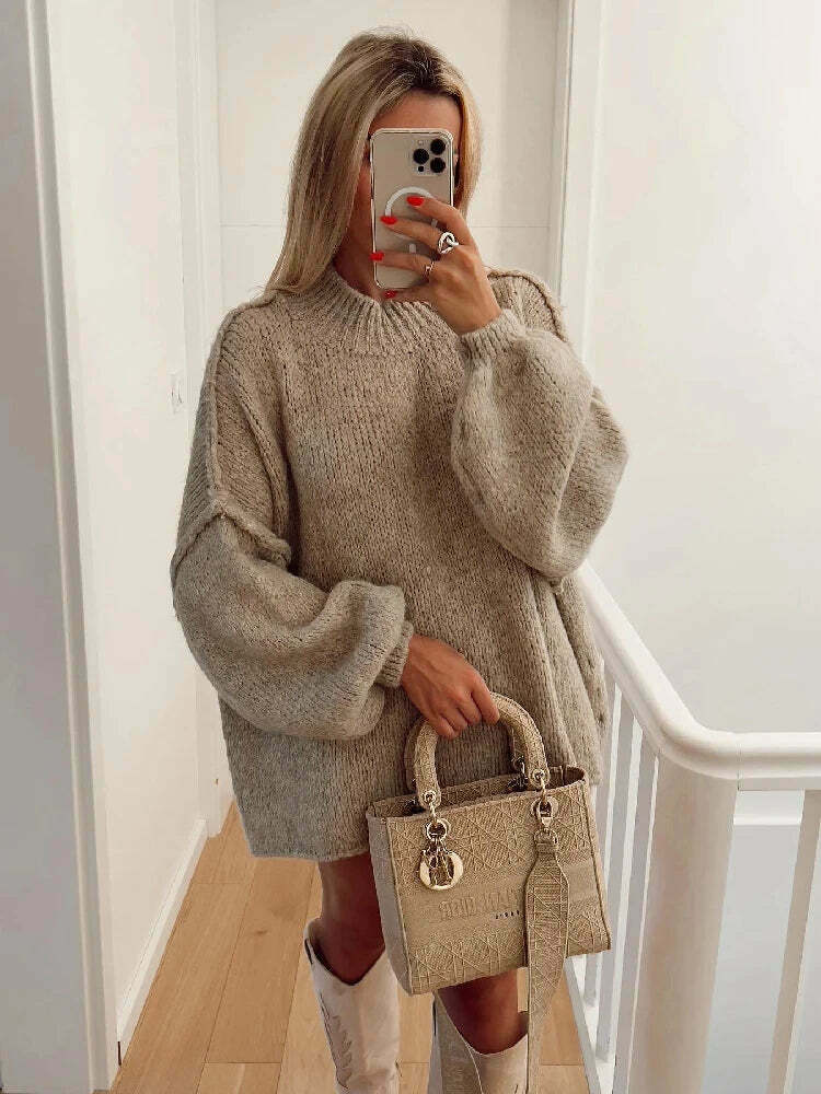 Coquette Aesthetic Turtleneck Tranquility Jumper - Y2K Fashion for Women, Grunge Style, Cute Tops