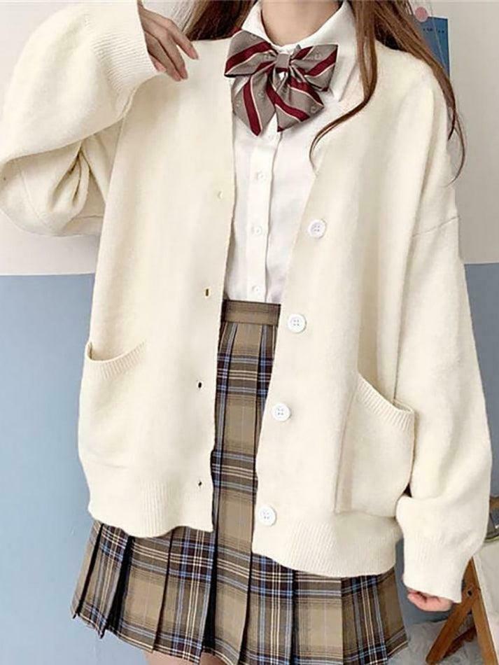 Coquette Aesthetic V-Neck Cardigan: Y2K Fashion with Grunge & Pastel Goth Vibes