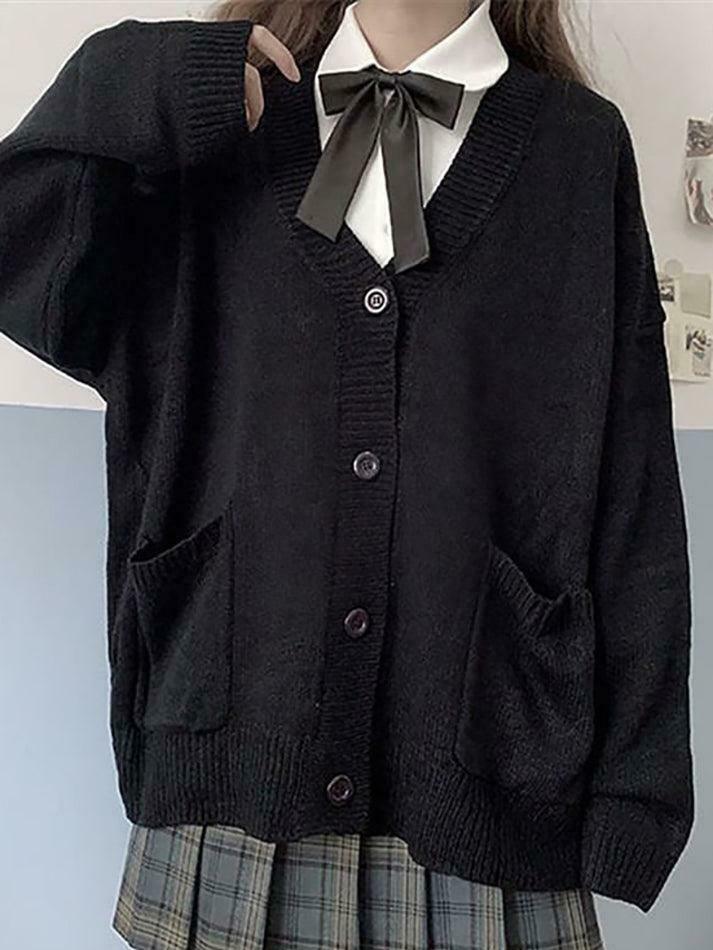 Coquette Aesthetic V-Neck Cardigan: Y2K Fashion with Grunge & Pastel Goth Vibes