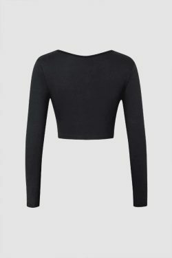 Coquette Aesthetic V-Neck Crop Top: Y2K Fashion with Grunge & Pastel Goth Vibes