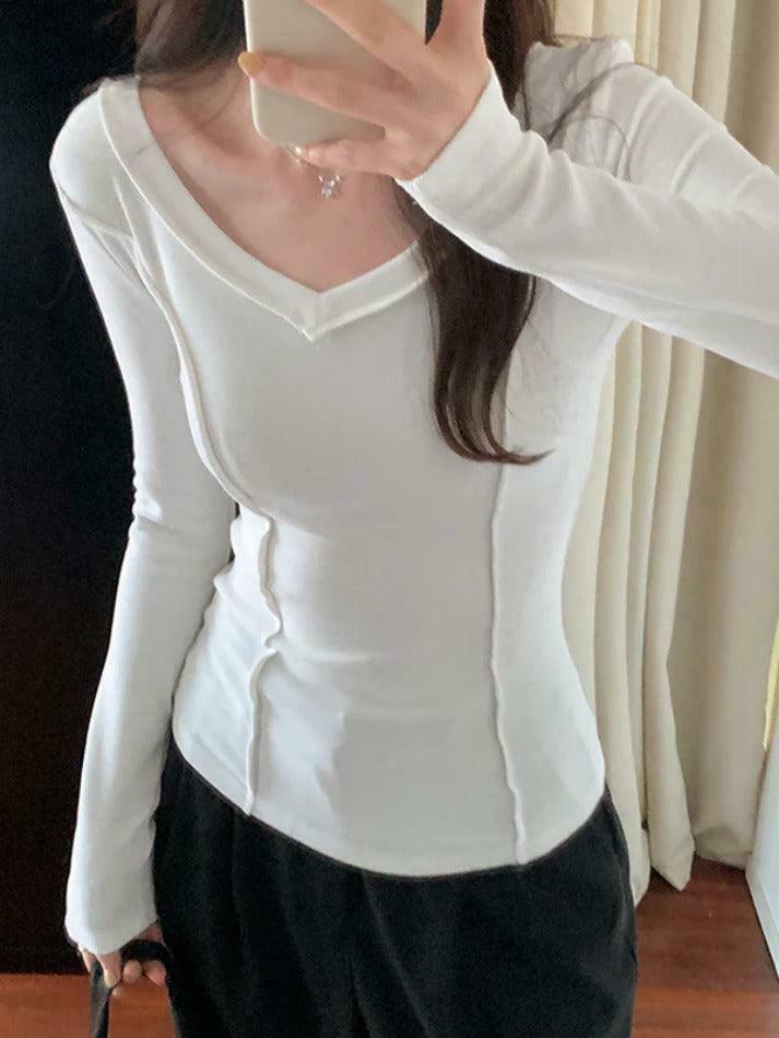 Coquette Aesthetic V-Neck Knit Top: Y2K Fashion, Grunge & Pastel Goth Vibes