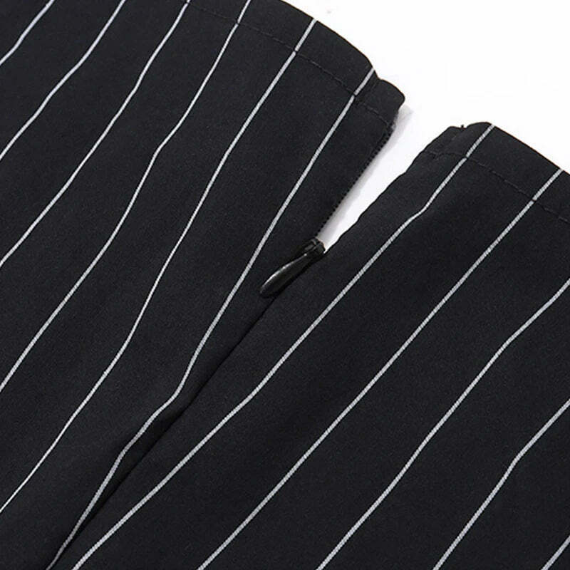Coquette Aesthetic Vanilla Vista Striped Bow Dress - Y2K Fashion Women's Clothing
