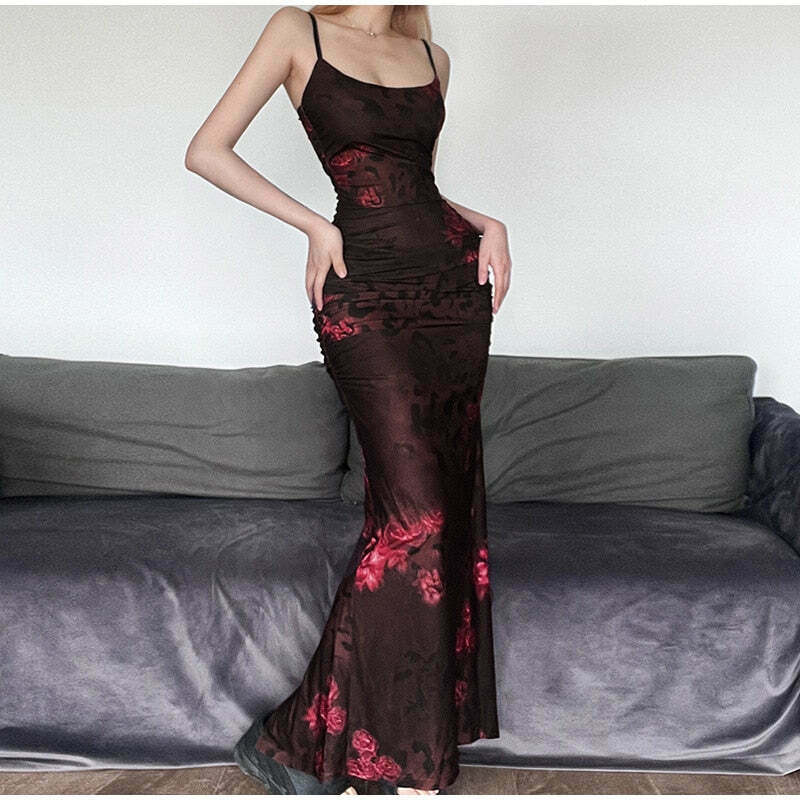 Coquette Aesthetic Wild For A While Backless Maxi Dress - Y2K Fashion Statement Piece