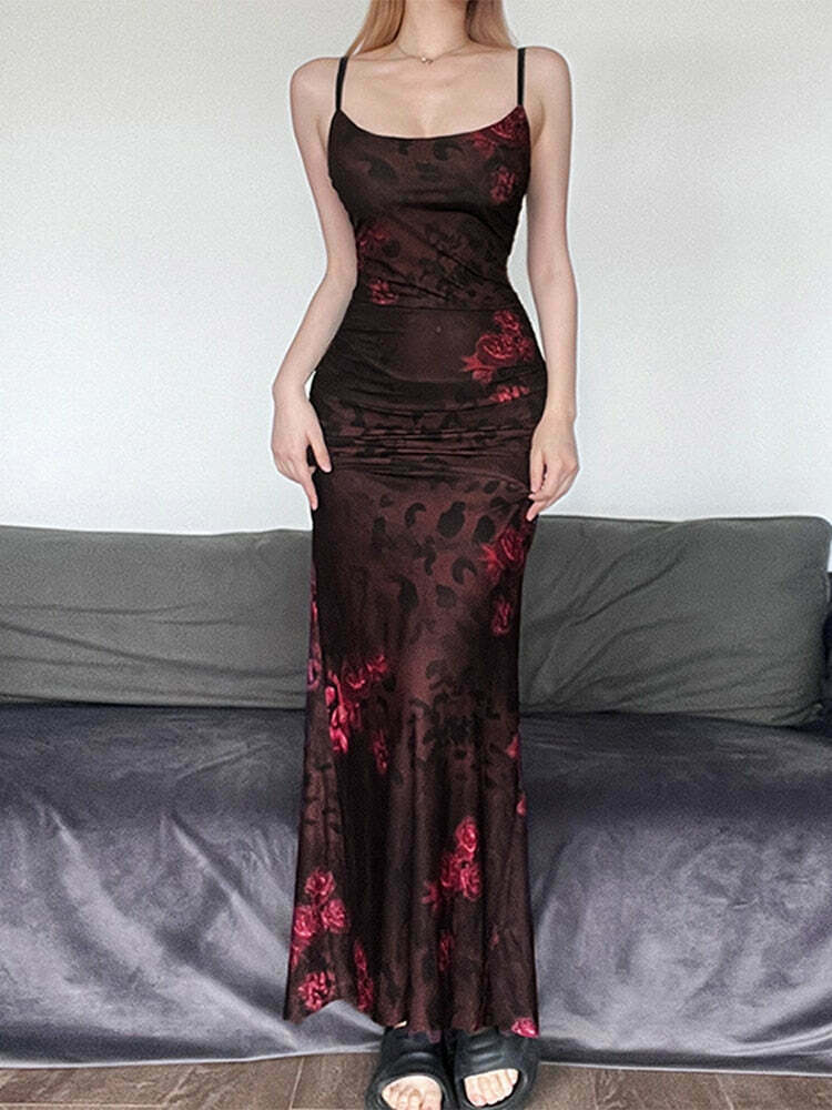 Coquette Aesthetic Wild For A While Backless Maxi Dress - Y2K Fashion Statement Piece