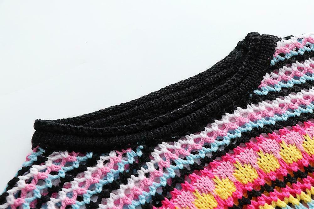 Coquette Aesthetic Wonderland Knitted Sweatshirt - Y2K Fashion Grunge Style Cute Tops & Cargo Skirt