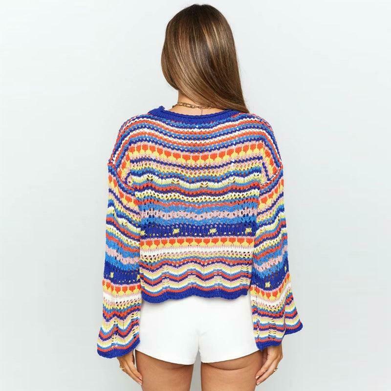 Coquette Aesthetic Wonderland Knitted Sweatshirt - Y2K Fashion Grunge Style Cute Tops & Cargo Skirt