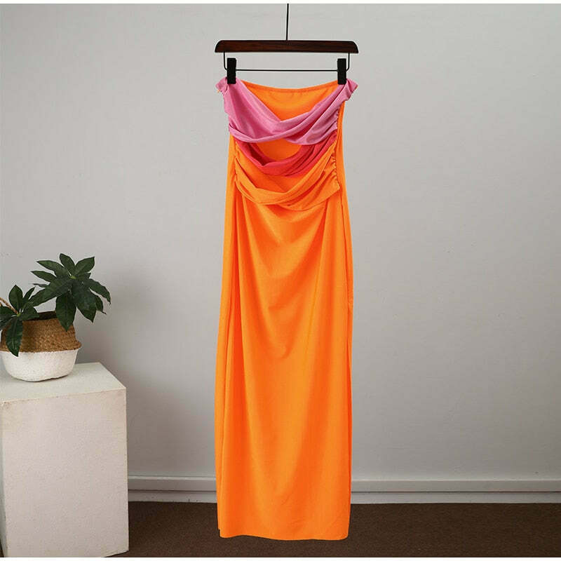 Coquette Aesthetic Y2K Dress: Strapless Bodycon for Women - Grunge Style Fashion Statement