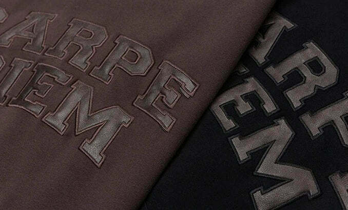 Coquette Aesthetic Y2K Hoodie with 'Carpe Diem' Applique - Women's Fashion