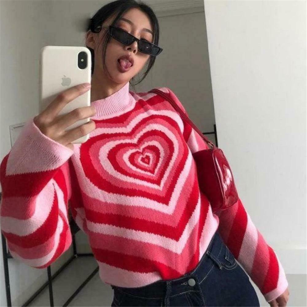 Coquette Aesthetic Y2K Sweater - Lovers Bay's Vintage-Inspired Fashion Statement