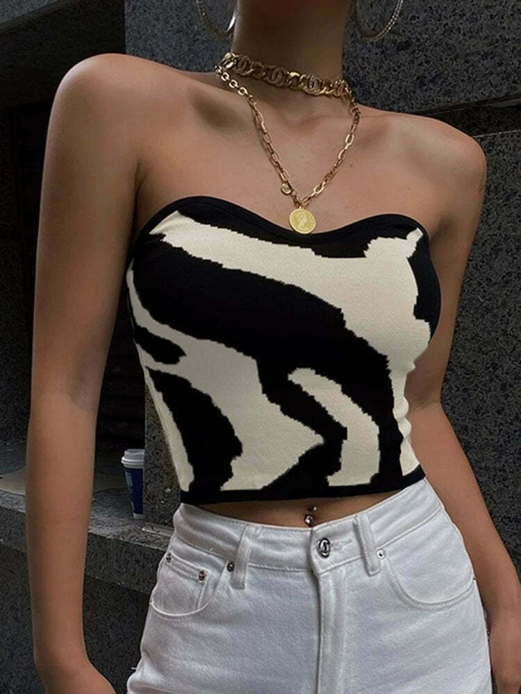 Coquette Aesthetic Zoe Stripes Tank Top - Y2K Fashion Grunge Style Cute Tops Past