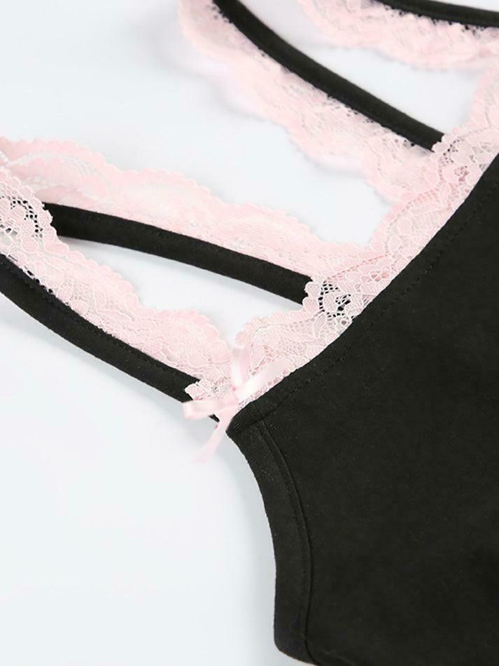 Coquette Lace-Trim Bodysuit: Y2K Fashion Staple - Grunge, Cute Tops, Pastel Goth, Cargo Skirt &