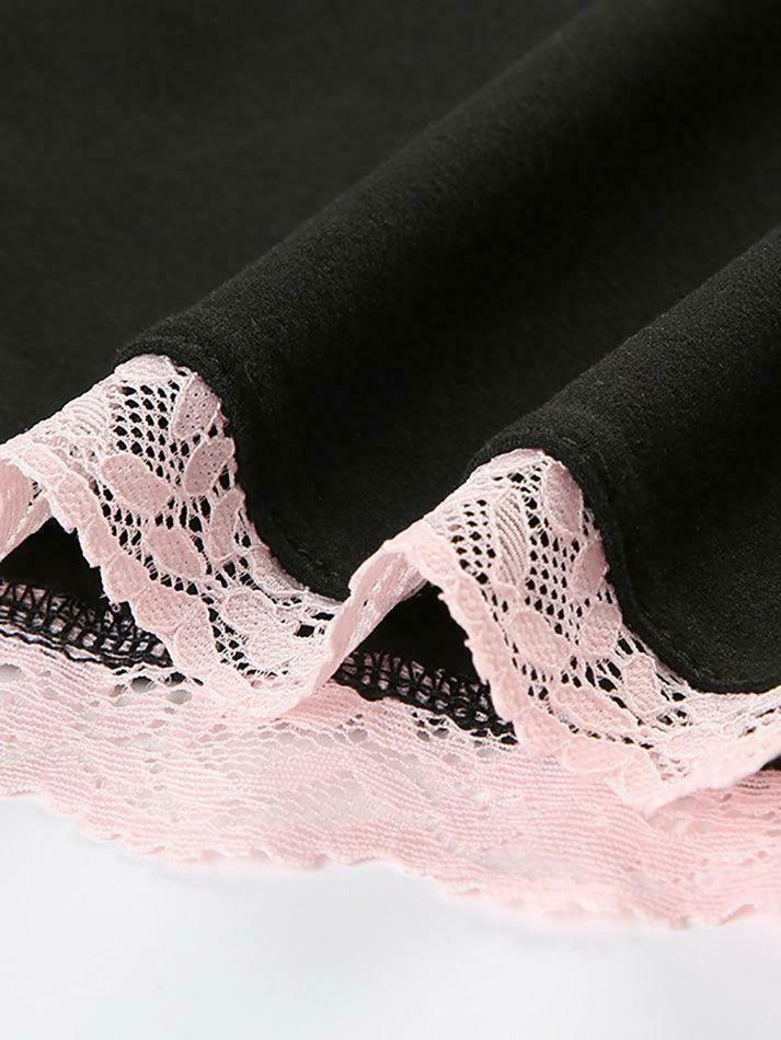 Coquette Lace-Trim Bodysuit: Y2K Fashion Staple - Grunge, Cute Tops, Pastel Goth, Cargo Skirt &