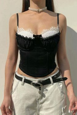 Coquette Lace Camisole: Y2K Fashion Aesthetic Top for Women