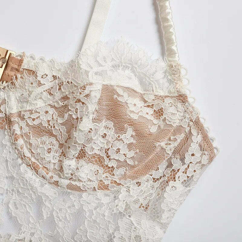 Coquette Serenade in Lace Cropped Cami - Y2K Fashion Aesthetic Tops for Women