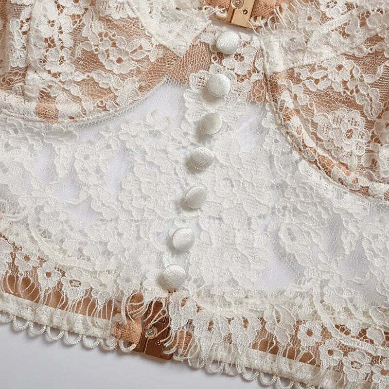 Coquette Serenade in Lace Cropped Cami - Y2K Fashion Aesthetic Tops for Women