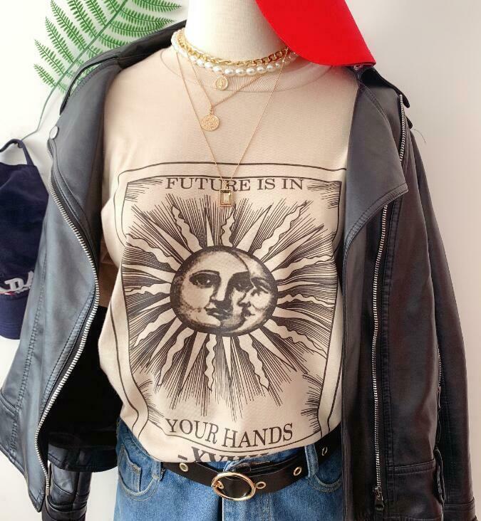 Cosmic Aesthetic T-shirt: Y2K Fashion with Coquette and Grunge Style