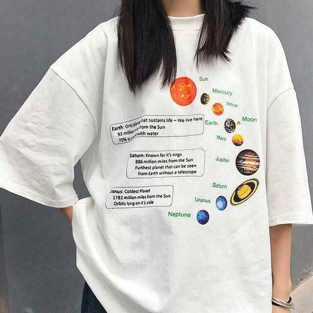 Cosmos Solar System Tee - Y2K Fashion with Coquette Aesthetic, Grunge Style, and Pastel Goth Vibes