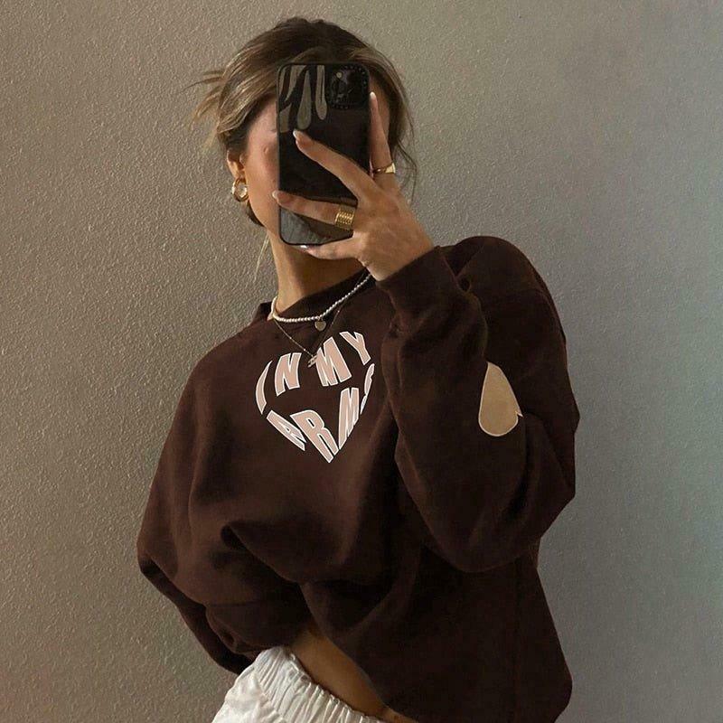 Cozy 'In My Arms' Sweatshirt - Y2K Aesthetic Fashion for Women