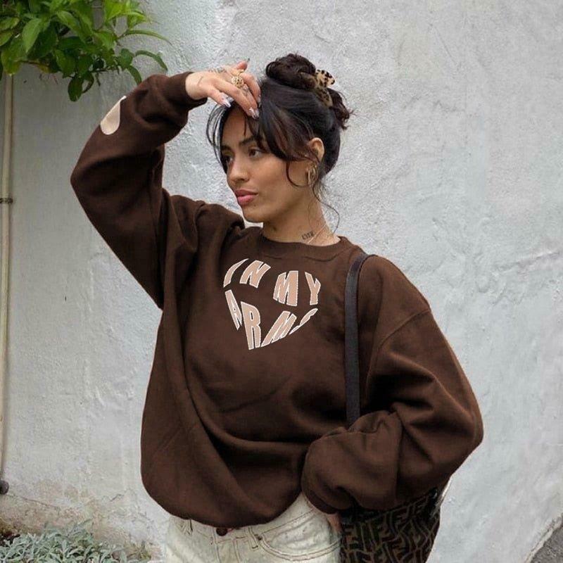 Cozy 'In My Arms' Sweatshirt - Y2K Aesthetic Fashion for Women