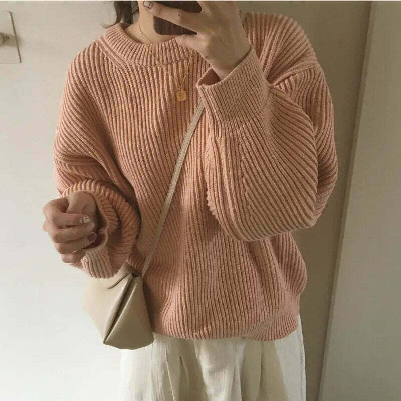 Cozy Cashmere Crowned Cloak Knitted Pullover - Y2K Fashion Aesthetic Women's Sweater