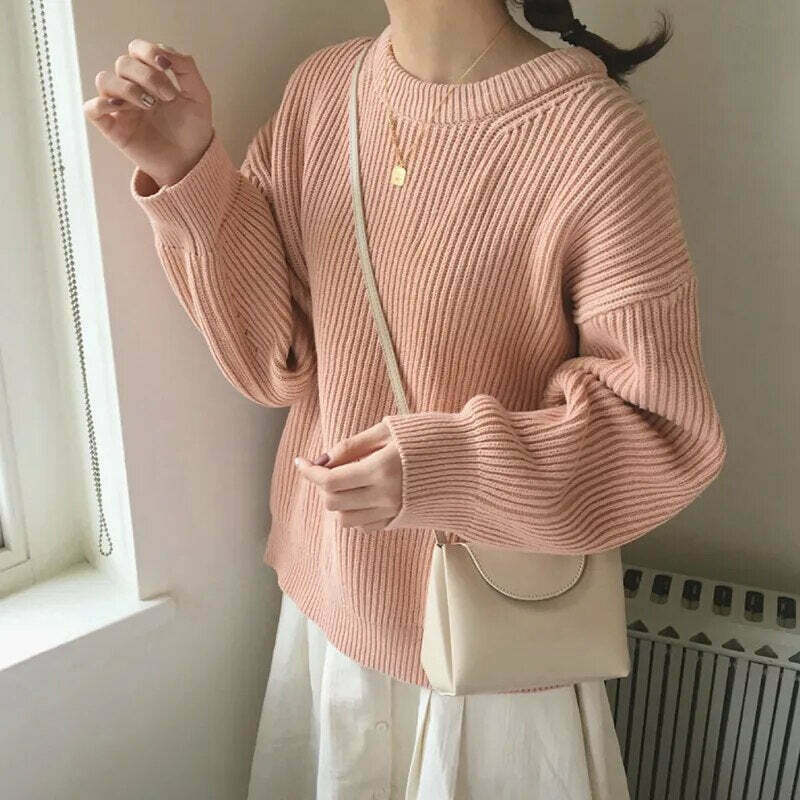 Cozy Cashmere Crowned Cloak Knitted Pullover - Y2K Fashion Aesthetic Women's Sweater